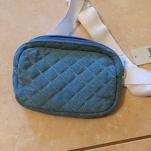Quilted denim belt bag, NEW